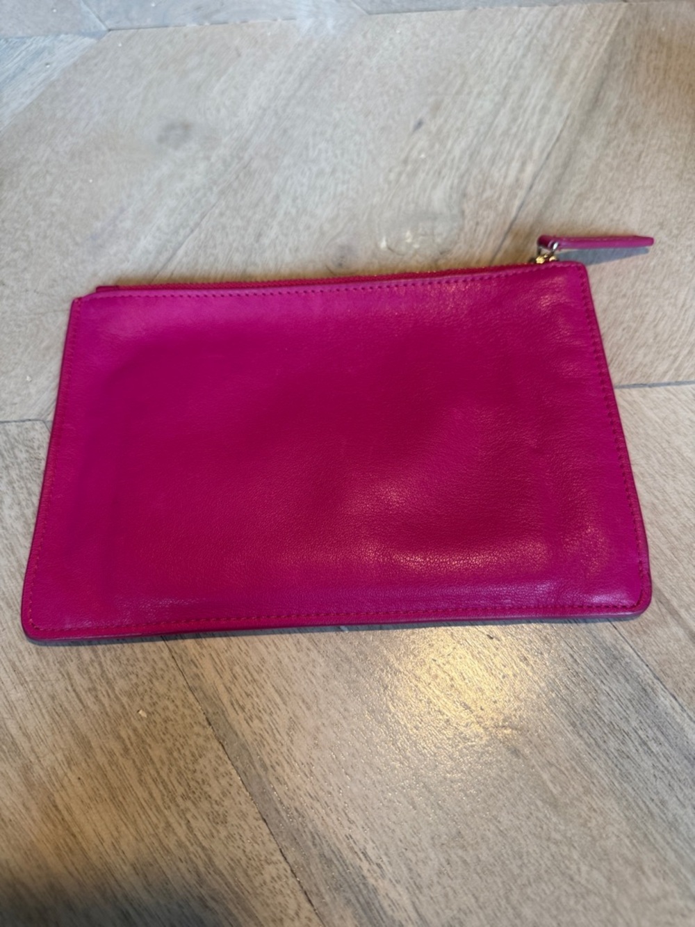 RUSSELL+HAZEL Leather Pouch in Fuscia Pink - Picture 3 of 7